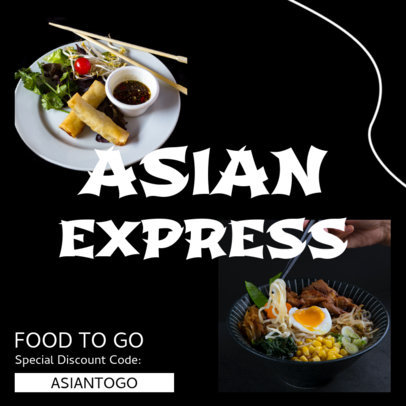 Instagram Post Maker Announcing Asian Food To Go