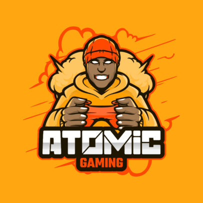 Gaming Logo Template Featuring a Character with a Controller
