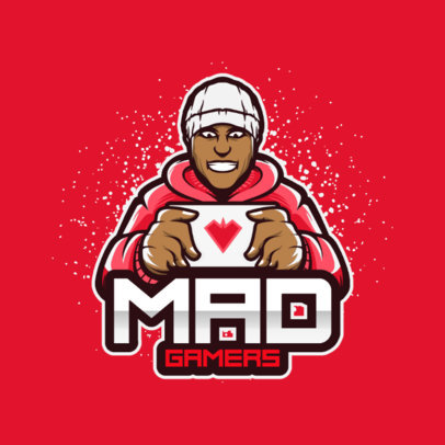 Logo Generator for a Gaming Squad Featuring a Male Character