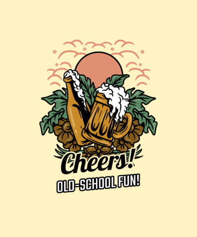 Summer-Themed T-Shirt Design Maker with a Beer Illustration