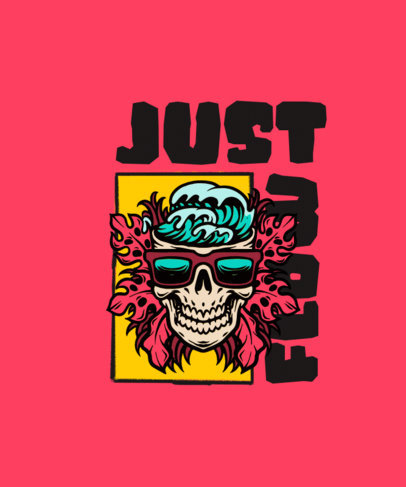 T-Shirt Design Maker with a Skull Graphic and a Relaxed Quote