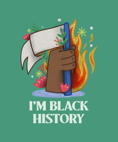 T-Shirt Design Generator Featuring a Black History Month Illustration