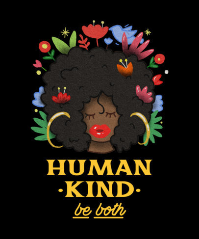 Illustrated T-Shirt Design Template With Black History Month-Themed Graphics