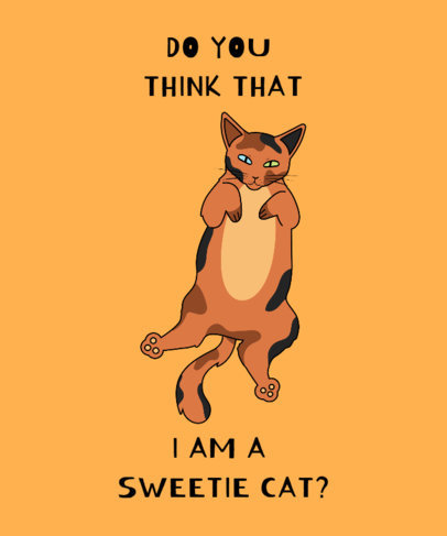 Illustrated T-Shirt Design Maker Featuring a Cat Lying on His Back 