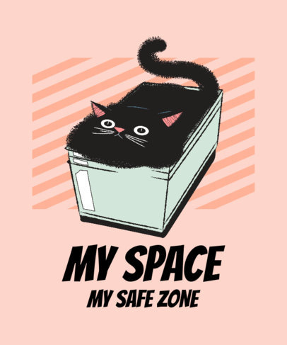 T-Shirt Design Generator with a Funny Illustration of a Black Cat
