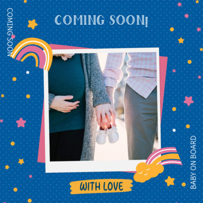 Pregnancy Announcement Instagram Post Design Template for Loving Families