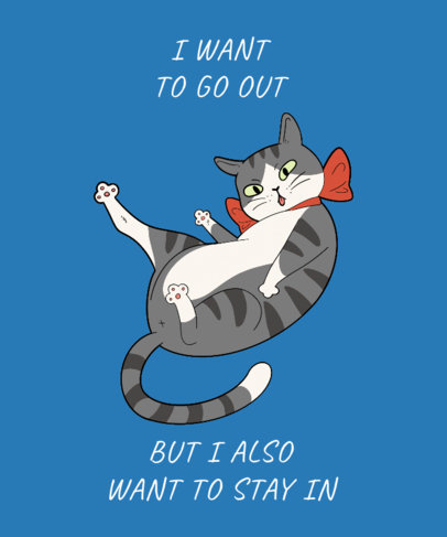 Illustrated T-Shirt Design Generator Featuring a Cat in a Funny Pose 