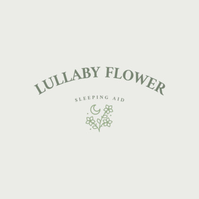 Sleep Aid Logo Maker Featuring a Delicate Flower Clipart