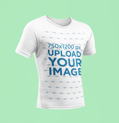 Mockup Featuring a Ghosted T-Shirt Against a Solid Color Backdrop 
