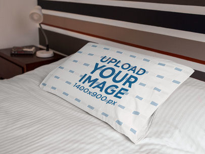 Pillow Template Lying on a Young Boy Bed