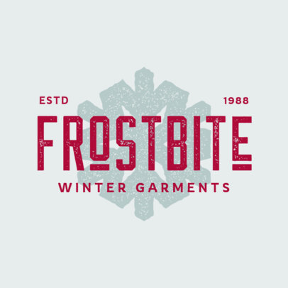 Winter Apparel Store Logo Template with a Stamp-Textured Snowflake