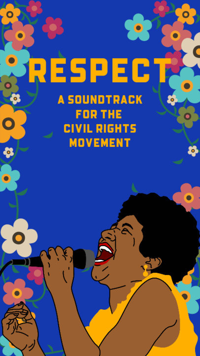 Instagram Story Generator with an llustration of the Queen of Soul and Flower Graphics 3413b