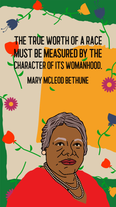 Instagram Story Generator Featuring a Mary McLeod's Quote 3413h