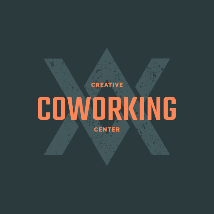 Logo Maker for a Co-working Center with a Distressed Graphic