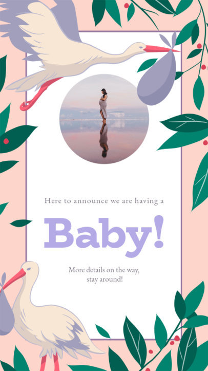 Maternity-Themed Instagram Story Generator with a Frame with Storks