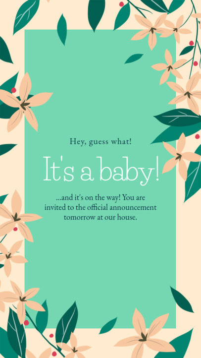 Flower-Themed Instagram Story Creator to Announce a Pregnancy