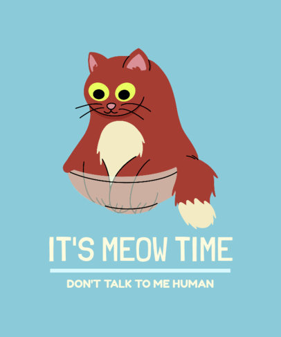 Cat-Themed T-Shirt Design Creator with an Illustration and a Quote