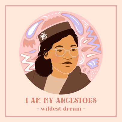 Black History Month Facebook Post Template with a Portrait of Rosa Parks 3412a