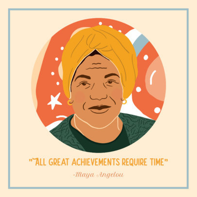 Black History Month-Themed Facebook Post Maker with a Maya Angelou Quote 3412c
