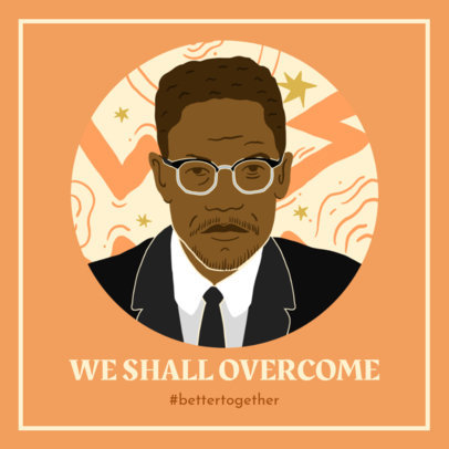 Illustrated Facebook Post Maker with a Powerful Quote for Black History Month 3412g