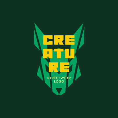 Logo Template for a Streetwear Brand Featuring a Geometric Animal Graphic 