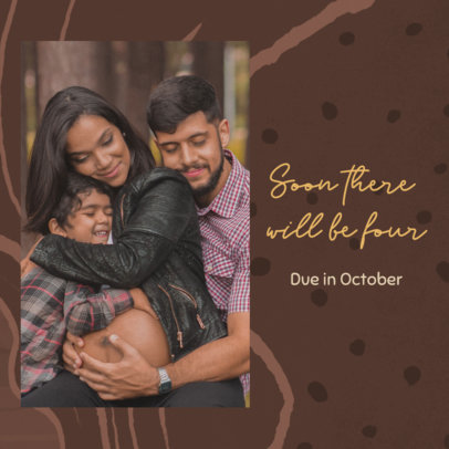 Instagram Post Maker for a Pregnancy Reveal Featuring a Happy Family Picture 