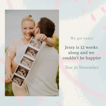 Instagram Post Generator for Expecting Parents Featuring a Pastel Color Background 3403h