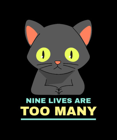 T-Shirt Design Generator with a Graphic of a Big-Eyed Cat 3407g