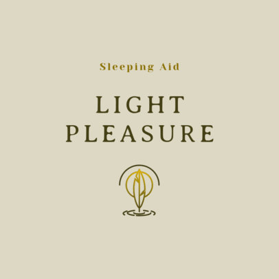Online Logo Template for Sleeping Aid Products with a Light Leaf Icon