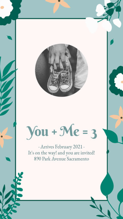 Instagram Story Template Inviting to the Celebration of the Arrival of a New Baby