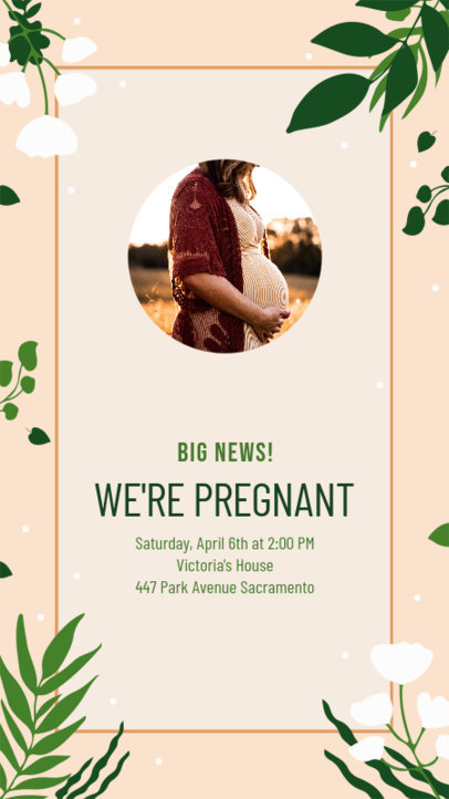 Pregnancy-Themed Instagram Story Maker with a Floral Frame