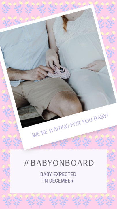 Instagram Story Generator with a Cute Layout To Announce a Baby is Coming