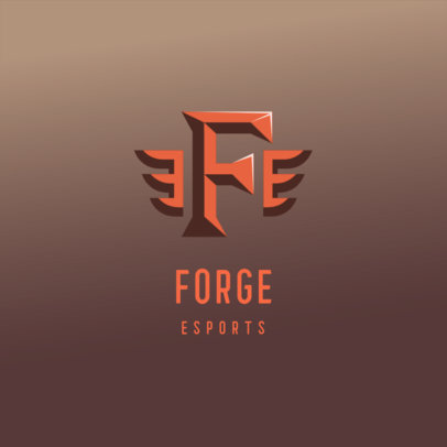 eSports Logo Template with a Winged Monogram Graphic