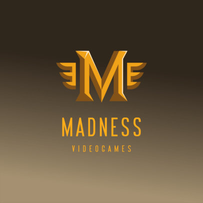 Gaming Logo Creator with a Capital Letter Graphic with Wings