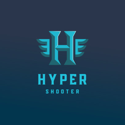 Monogram Logo Template for Gamers Featuring Wings Graphics