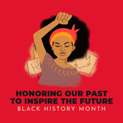 Instagram Post Design Template with a Black History Month Theme and a Quote