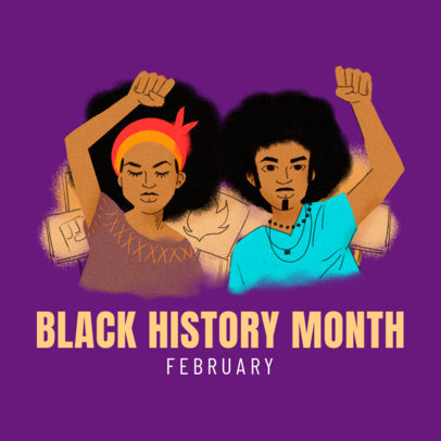 Illustrated Instagram Post Design Template with a Quote to Commemorate Black History Month