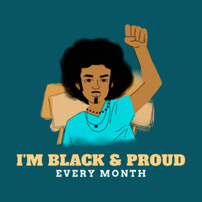 Instagram Post Design Template Featuring an Inspiring Illustration for Black History Month