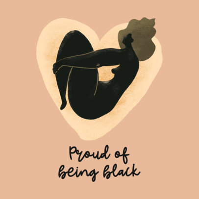 Black History Month Instagram Post Design Template with an Illustration and a Quote