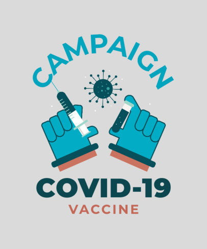 T-Shirt Design Template Featuring a COVID-19 Vaccine Graphic