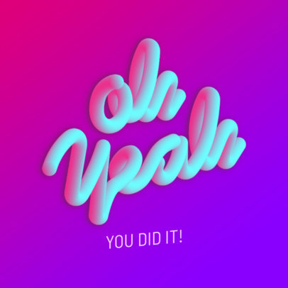 Instagram Quote Post Design Template with 3D Typography