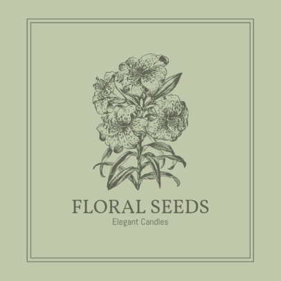 Logo Creator for an Elegant Candles Store Featuring a Botanical Graphic