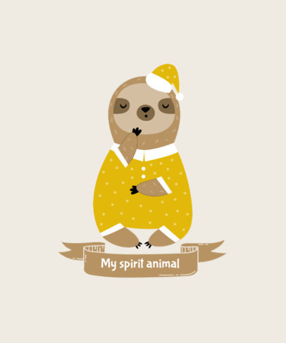 T-Shirt Design Creator with a Cute Illustration of a Sloth in Pajamas