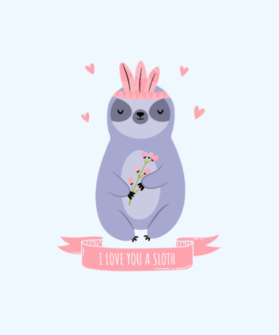 Sloth-Themed T-Shirt Design Template with a Cute Pun
