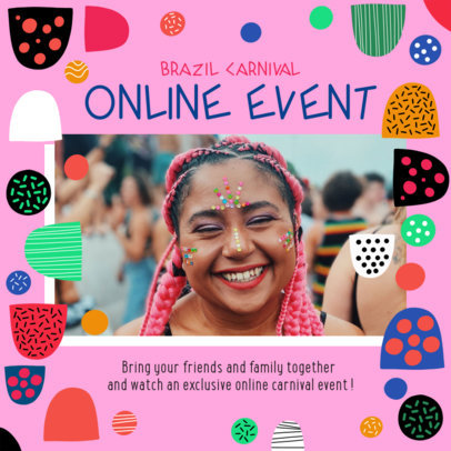 Instagram Post Maker for an Online Brazilian Carnival Party