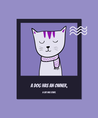 Pets T-Shirt Design Template with an Illustration of a Sassy Cat