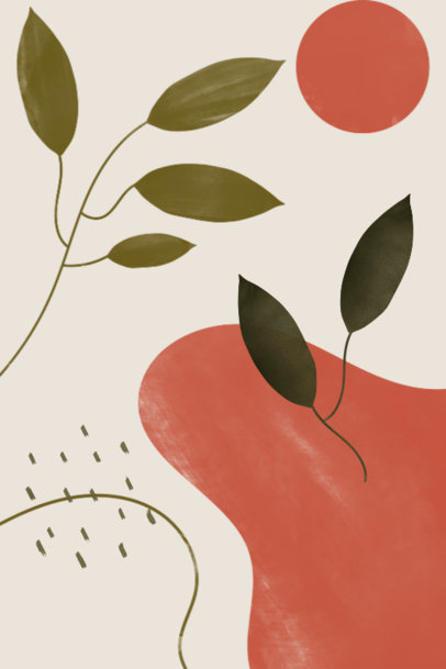 Elegant Art Print Design Generator with Illustrated Plants and Shapes 3426h