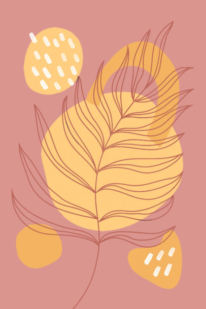 Minimal Art Print Maker Featuring an Outline Illustration of a Plant 3426i