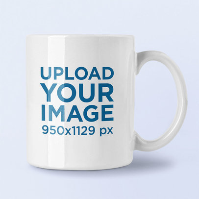 Mockup of an 11 oz Coffee Mug in a Minimalist Scenery 