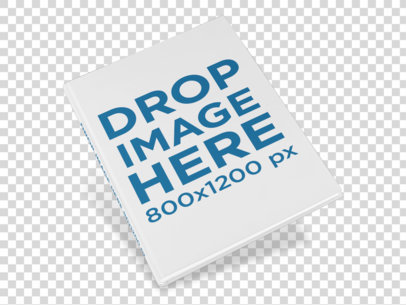 Floating Hard Cover Book Mockup Over a Transparent Surface